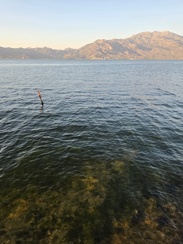 Golden hour at a lakeside café near Milas, Turkey