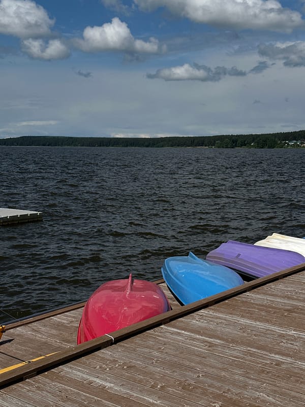 Three overturned boats spotted on wooden dock in Votkinsk