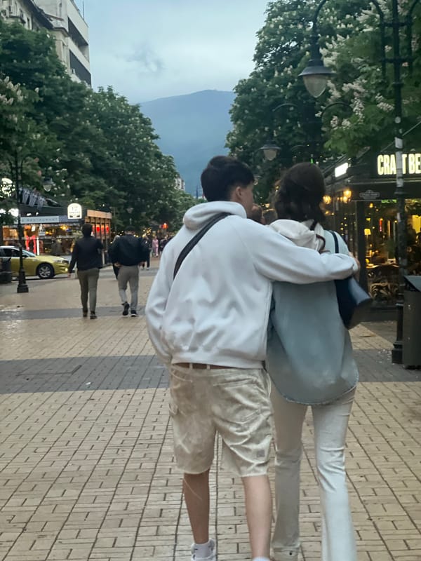 Afternoon street life captured on Sofia's Vitosha Boulevard