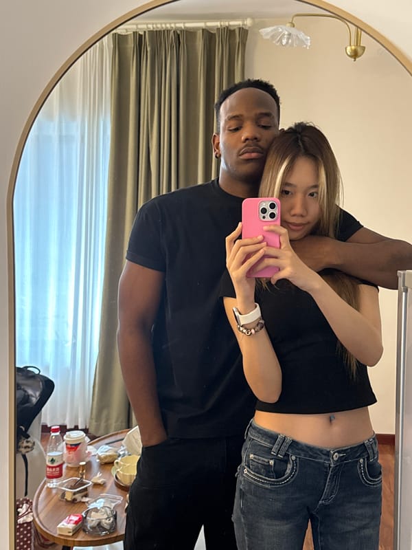 Couple Takes Mirror Selfies in Yuzhong District Room