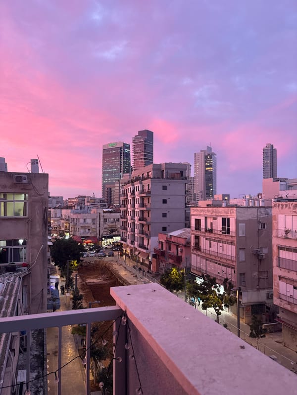 Tel Aviv cityscape captured during colorful afternoon hours
