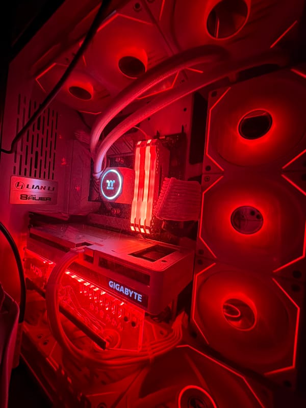 Gaming PC build and Funko Pop collection on display