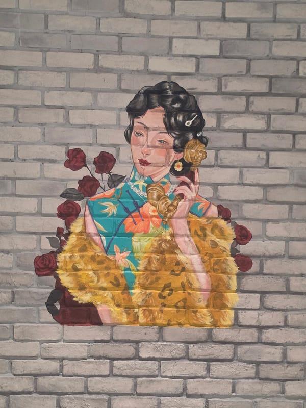Art displays featuring mural and SF streetcar model spotted in Bangkok