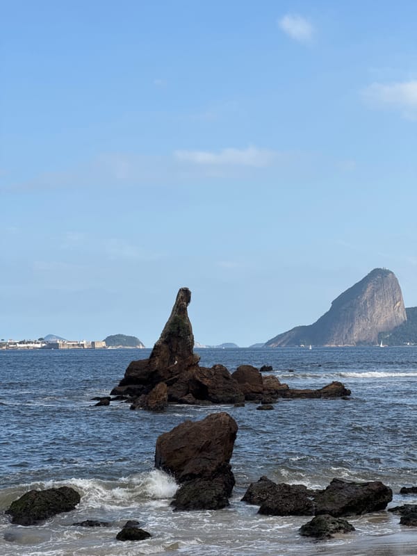 Rocky coastline views from Niterói's ocean-facing shore