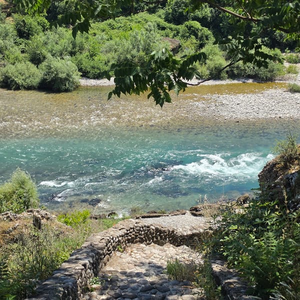 River and architecture views documented in Podgorica morning