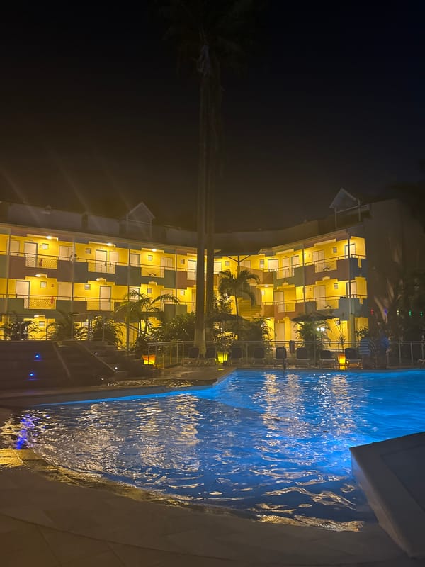 Nighttime scenes captured in Le Gosier resort area