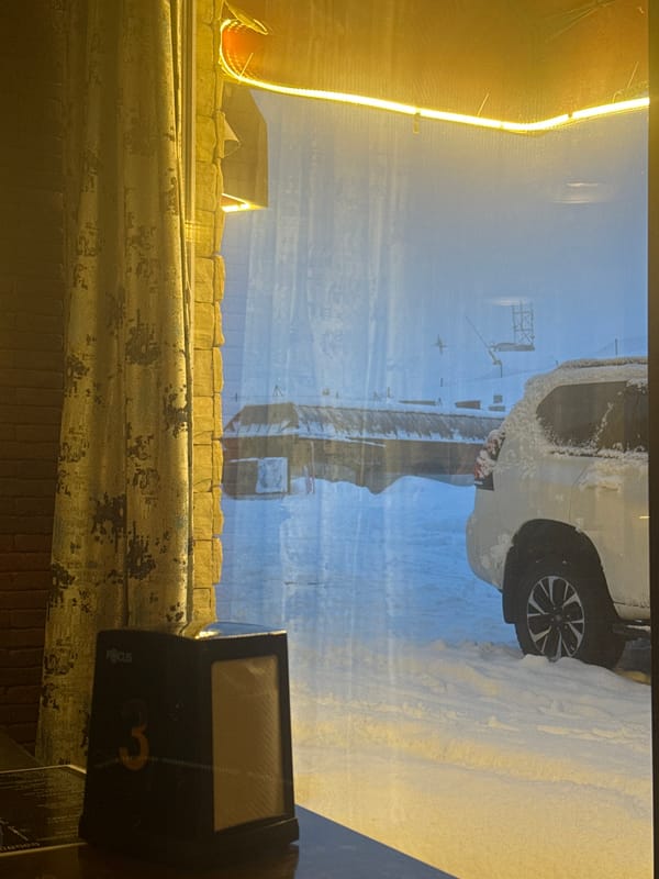 Lunch documentation at Gudauri restaurant during ski season