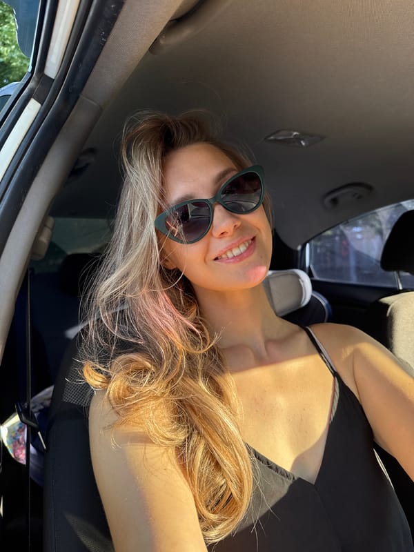 Parked car selfie moment in Chaikovsky, Russia