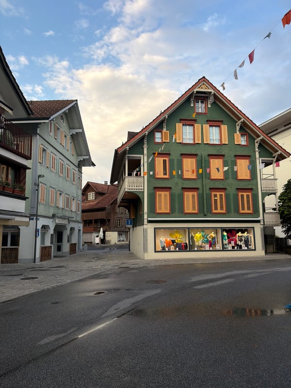 Street-level snapshots of a small Swiss town and its surroundings