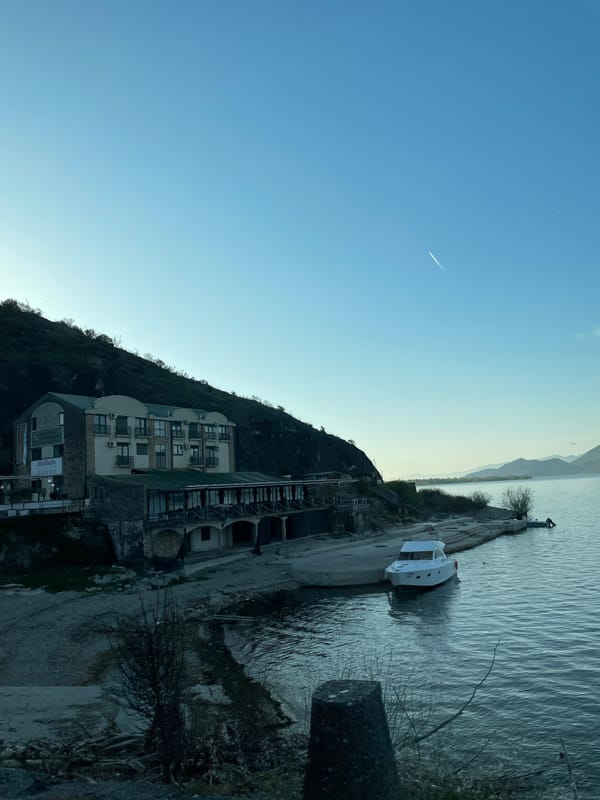 Morning waterfront drive documented in Kruševica, Montenegro