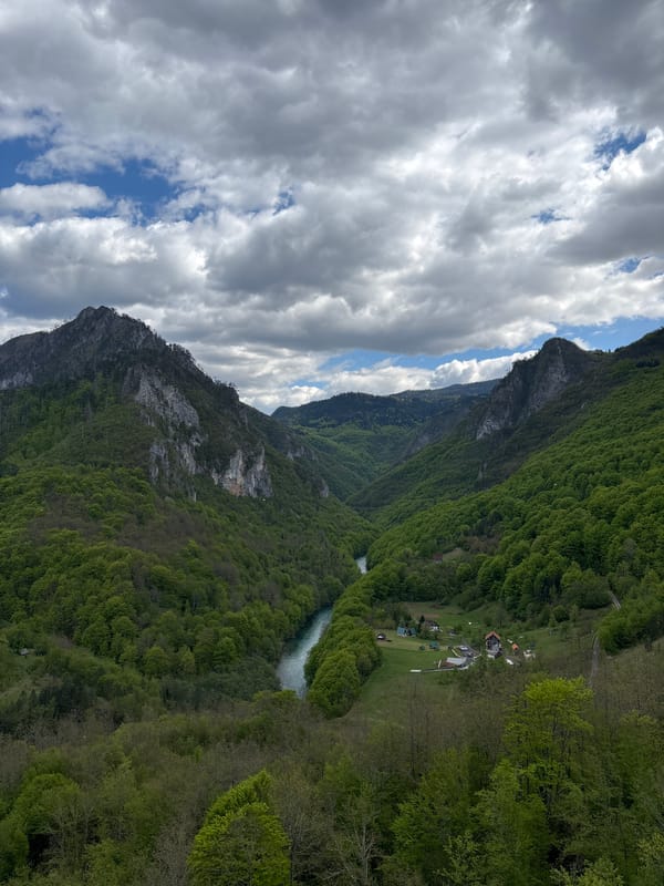 Mountain river canyon with turquoise waters documented by witness
