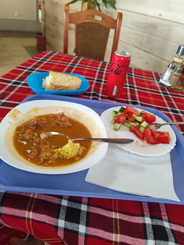 Lunch meal documented in Haskovo, Bulgaria