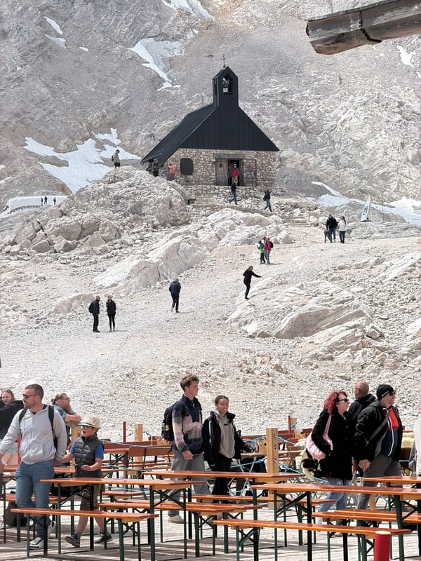 Morning in the Zugspitze — peaks, clouds, and a chapel stop