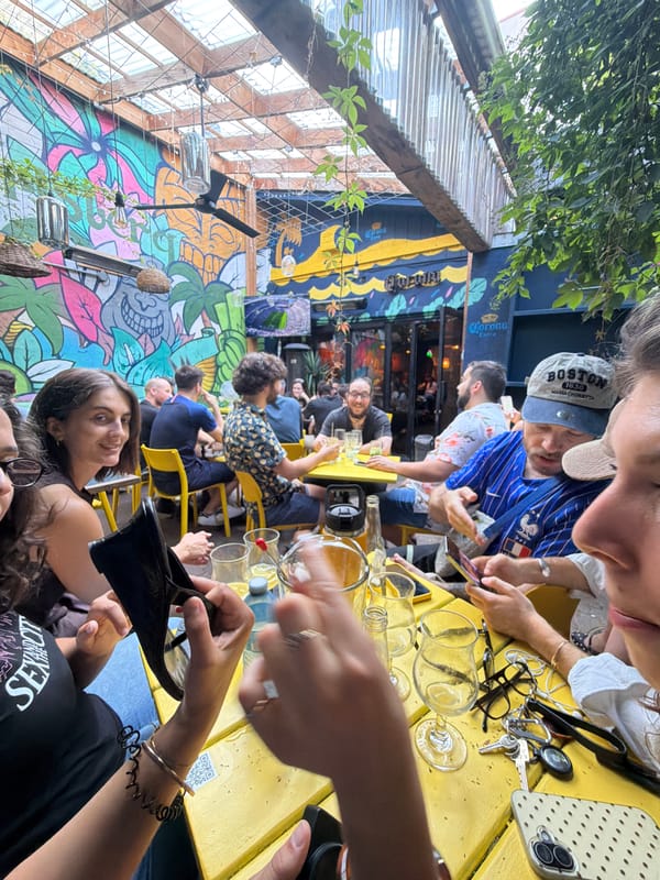 Watching Paraguay vs France at a Montreal bar patio