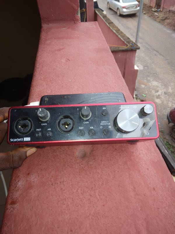 Audio equipment and construction work documented in Onitsha