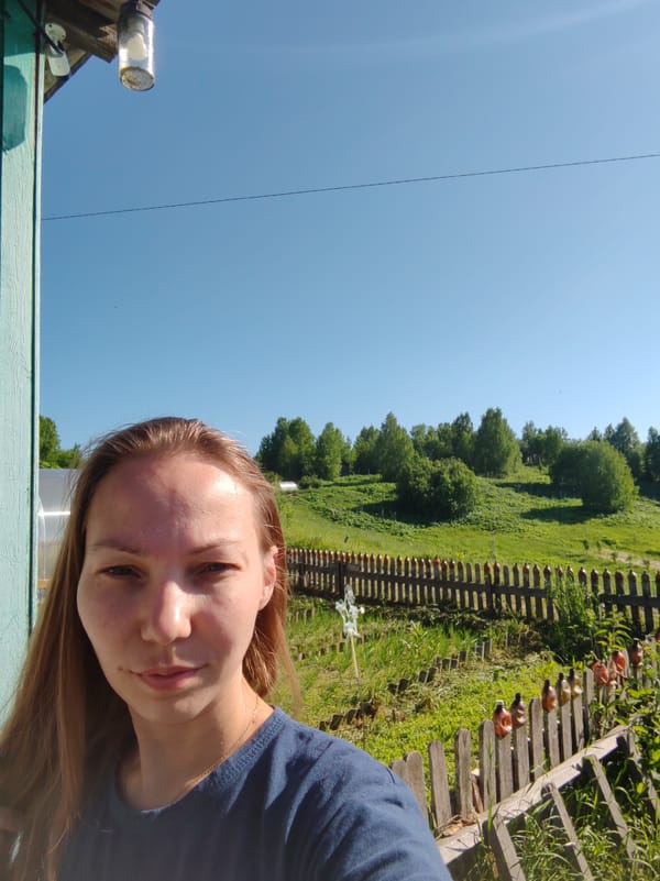 Woman documents early morning moments in rural Чухлэм, Russia