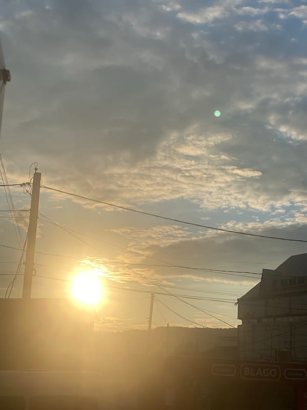 Golden sunset light spreads across Otaci, Moldova