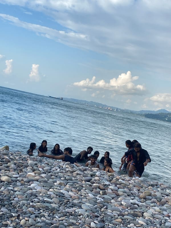 Afternoon on Batumi's Black Sea pebble beaches