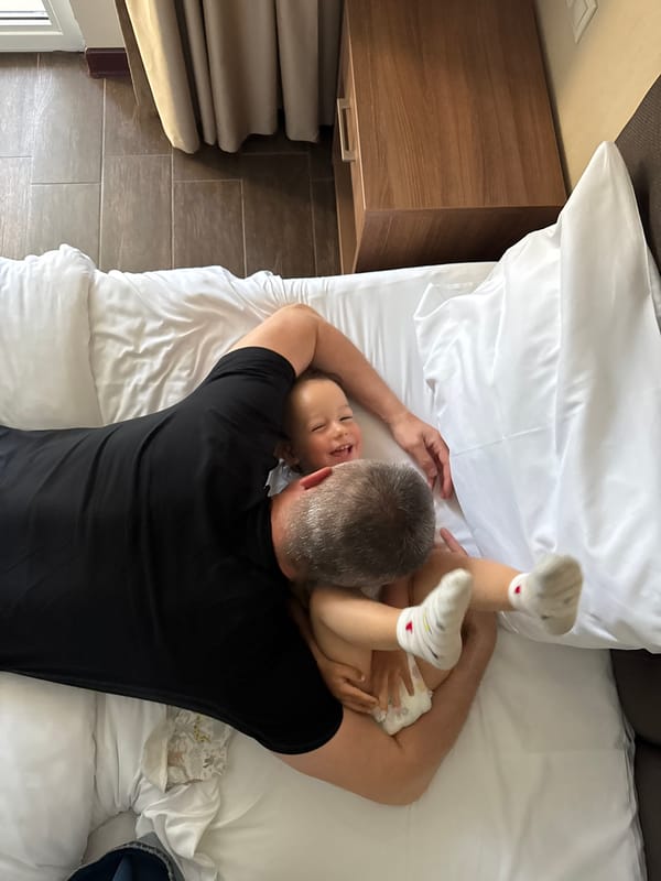 Family moments captured in Gagra hotel room