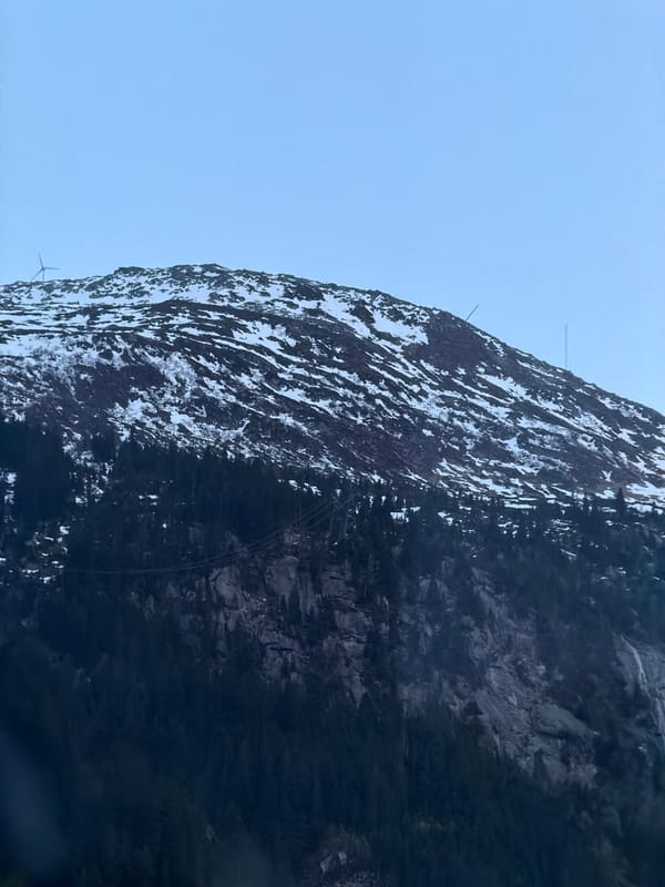 Snow-covered Alpine peak photographed in Göschenen, Switzerland