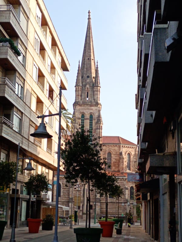 Morning photography session documents historic church in Torrelavega, Spain
