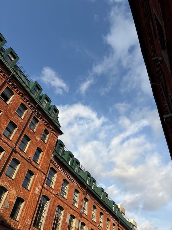 Afternoon exploring a Moscow brick building, inside and out