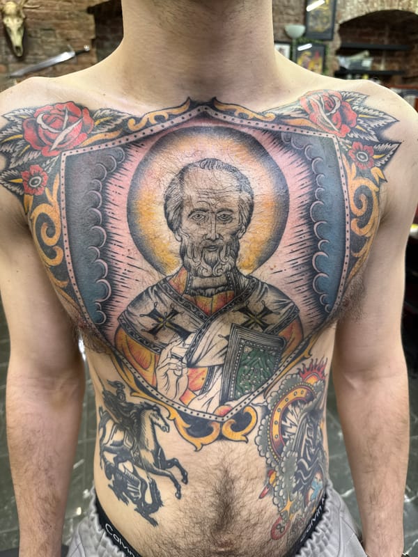 Religious tattoo artwork documented in Moscow