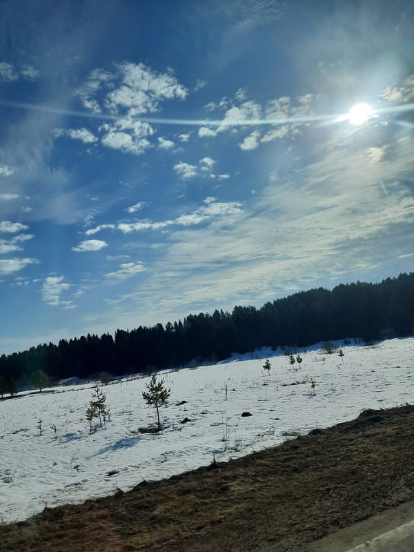 Winter landscape documented in Glazov, Russia