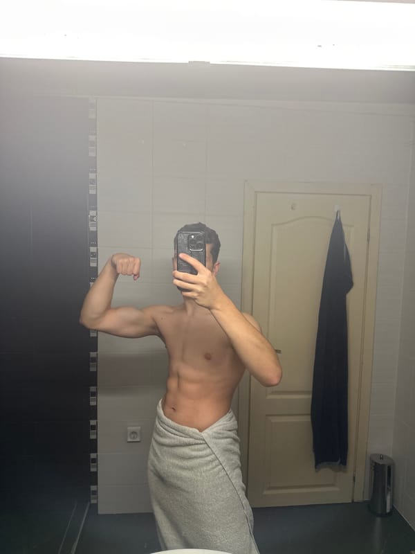 Young man's morning routine captured across bathroom selfies, restaurant dining