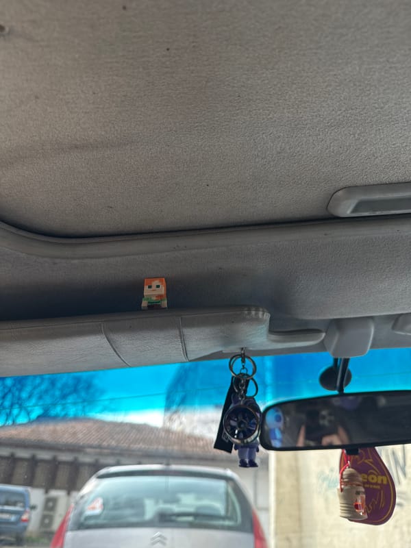Minecraft figurine spotted as car decoration in Bulgaria