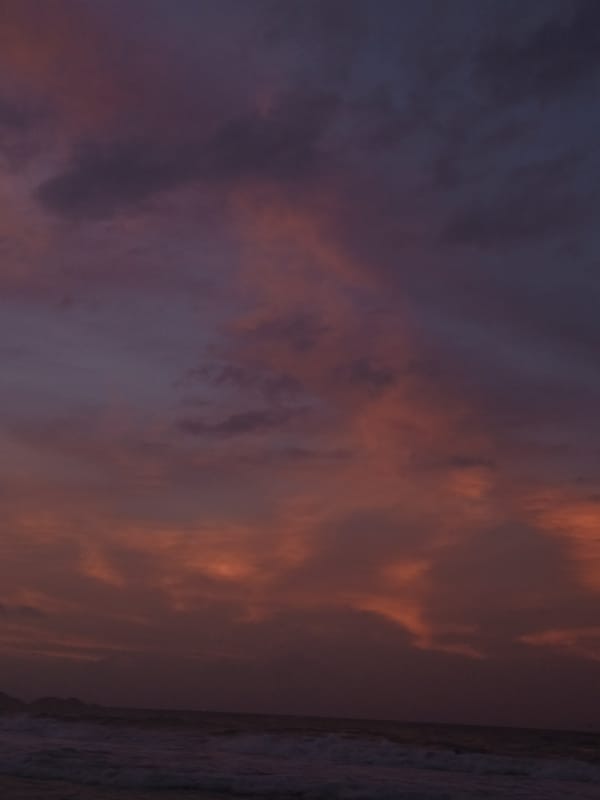 Dramatic twilight clouds photographed at Venezuelan beach