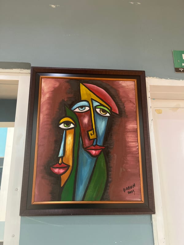 Eclectic art-filled interior space in Jos, Nigeria