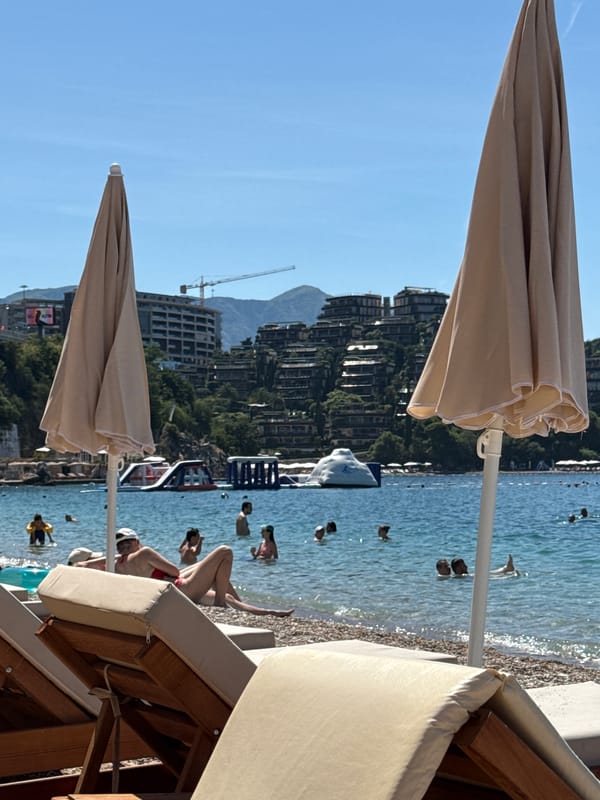 Summer morning on the Adriatic coast in Boreti, Montenegro