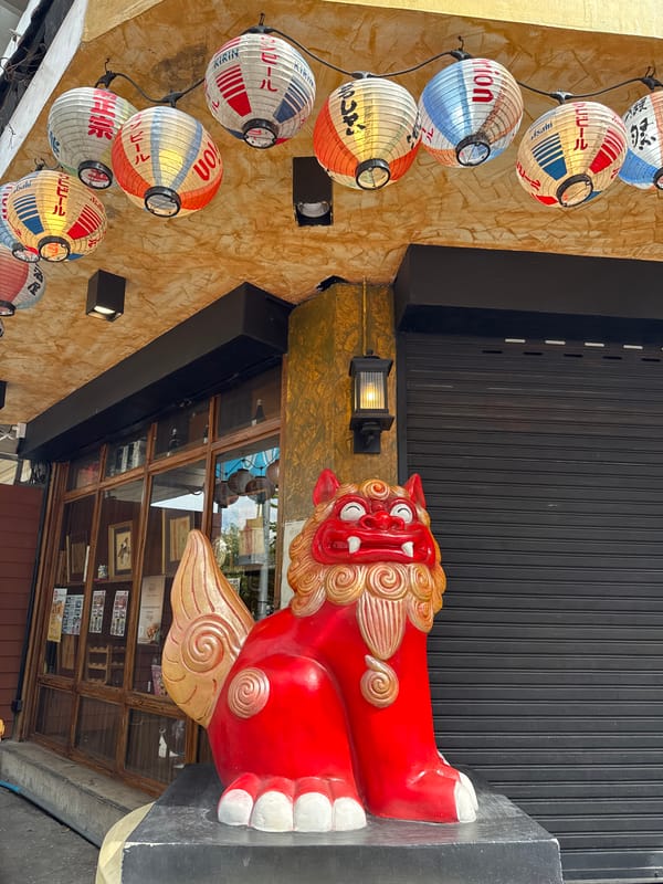 Chinese lion statue spotted outside Bangkok shop