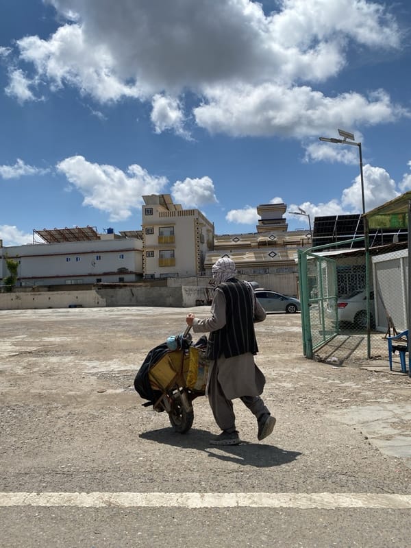 Morning commerce activity observed on Kandahar street