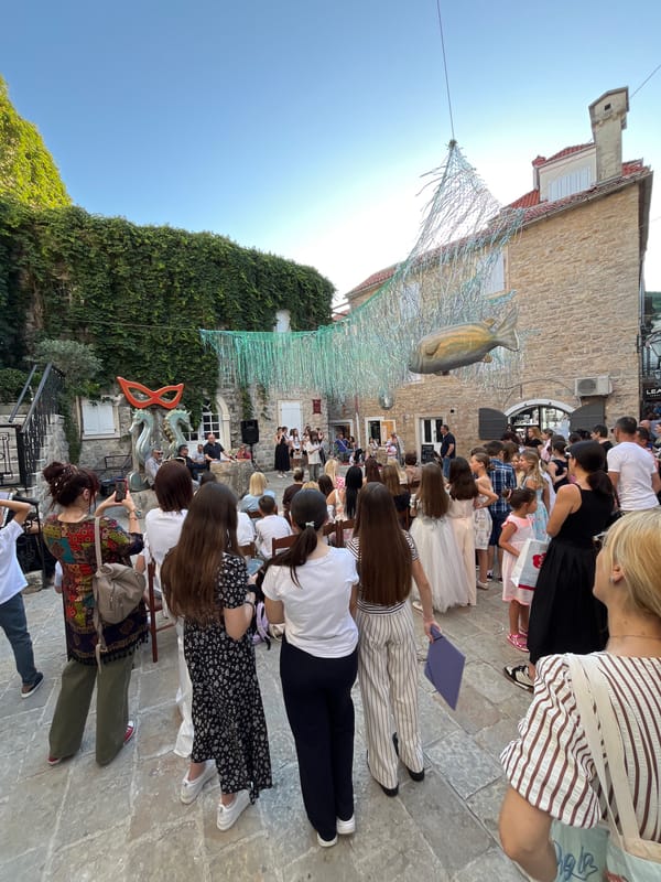 Cultural event and beach activities documented in Budva, Montenegro