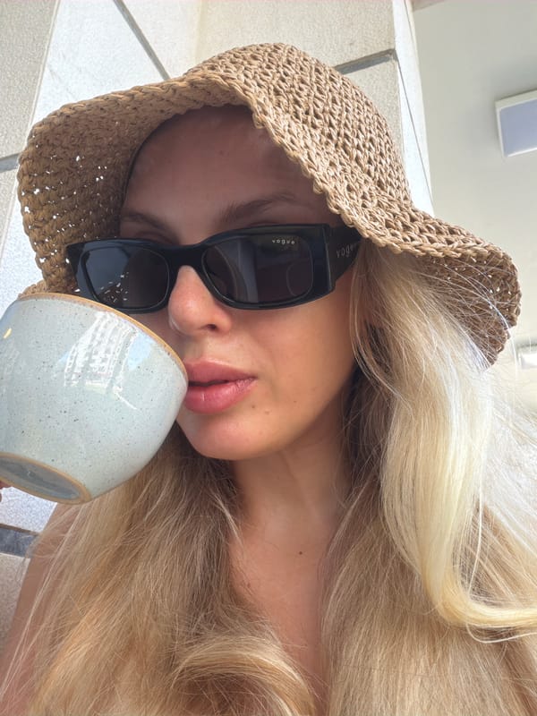 Tourist documents morning coffee and sightseeing tour in Budva