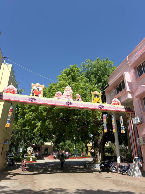 Early morning street life documented in Puttaparthi, India