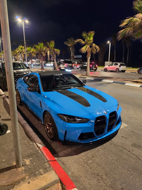 Sunset scenes and luxury car spotted in Bat Yam