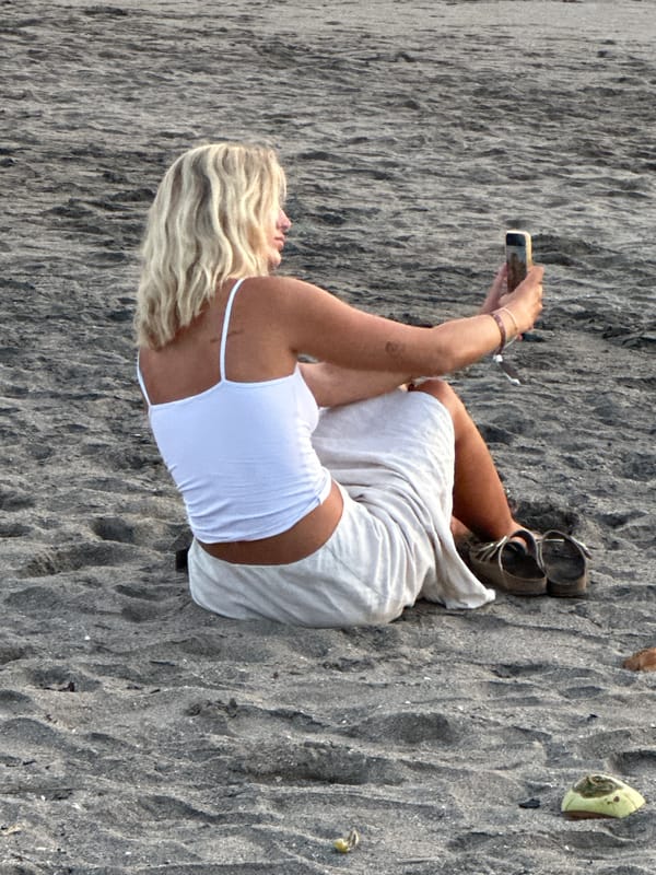 Beach activities documented at North Kuta Indonesia morning scene