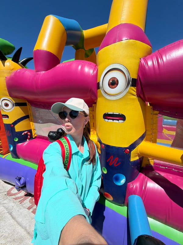 Minion-themed inflatable playground visit in Birobidzhan, Russia