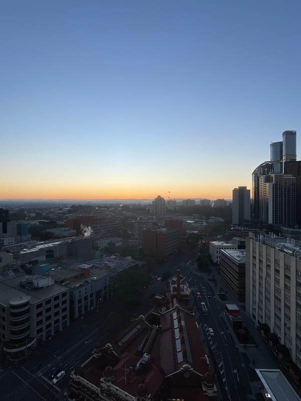 Dawn balloons over Melbourne and a pan of lentil stew