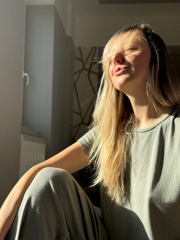 Woman photographs morning routine indoors and outdoors in Carnikava