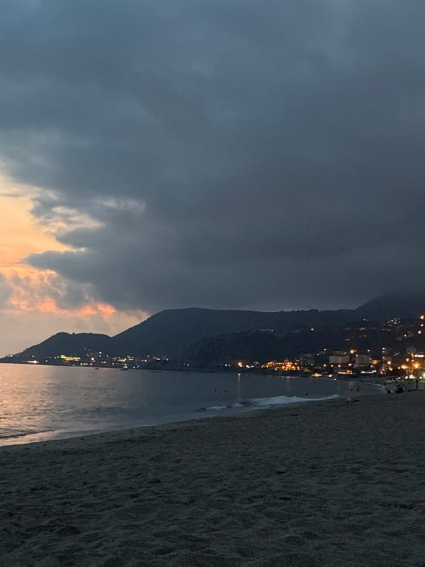 Twilight beach scenes documented across Alanya, Turkey coastline