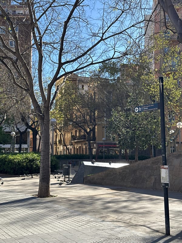Barcelona park area and police presence documented by witnesses