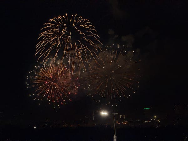 Fireworks display illuminates Krasnoyarsk skyline on May 9