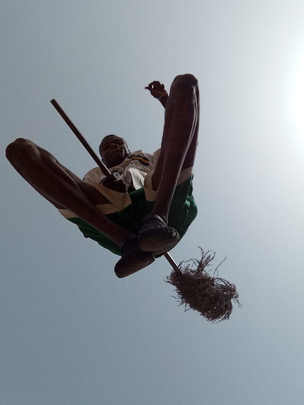 Airborne figure photographed multiple times in Nigerian sky