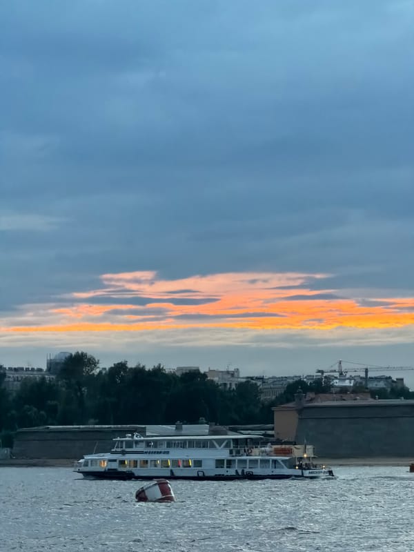 Twilight on the Neva River, Peter and Paul Fortress in view