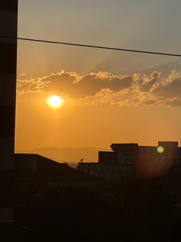 Hazy sunset observed through smoky skies in Artyom, Russia
