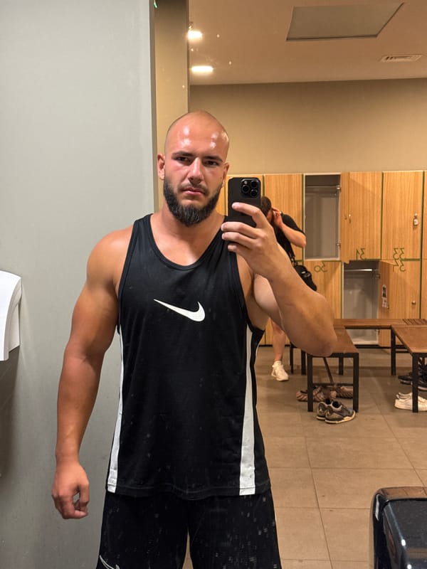 Gym mirror selfies after a workout in Sofia